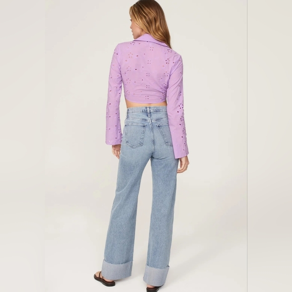 Ashley Park Lavender Eyelet Top - Picture 4 of 10